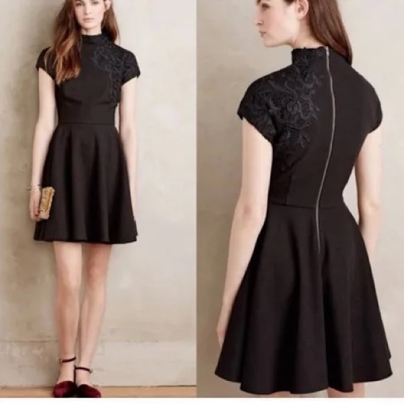 Plenty by Tracy Reese Dresses & Skirts - Anthropologie Plenty By Tracy Reese Black Sleeveless Mini Dress with Lace Detail